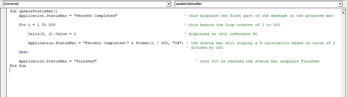 vba progress bar