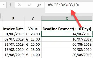 setting a future deadline in workdays formula friday how to excel at excel