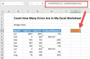 Formula Friday - How To Count Formula Errors On An Excel Worksheet ...