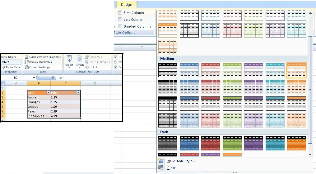 Ms Excel Tutorial Tables Creating An Excel Table How To Excel At Excel