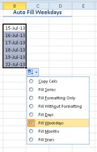 Excel Autofill With Weekdays Only - How To Excel At Excel