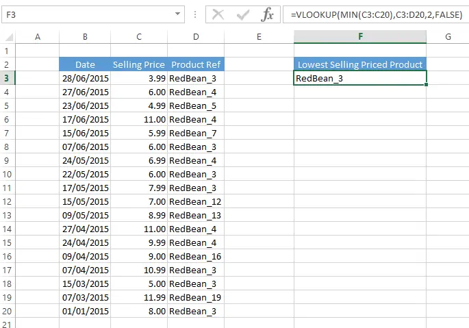 Formula Friday Use VLOOKUP With MIN Function To Find The Product That 