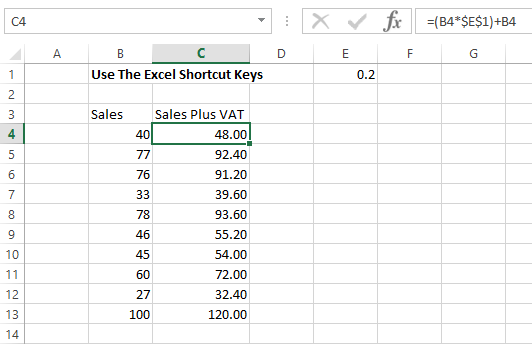 formula fill in Excel