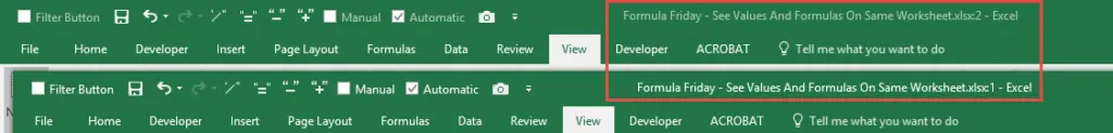 view formulas in excel