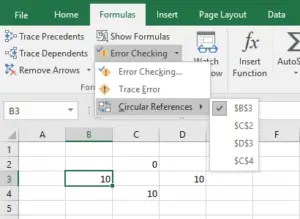 Circular reference excel что это