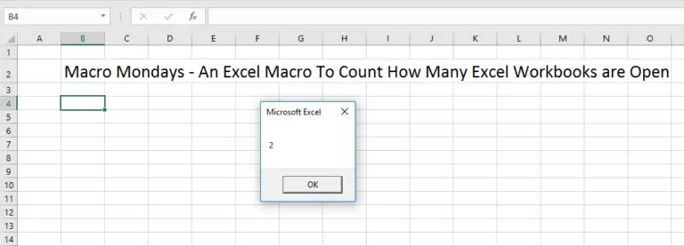 An Excel VBA Macro To Count How Many Excel Workbooks Are Open
