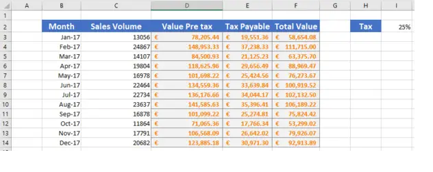 calculate only some excel formulas