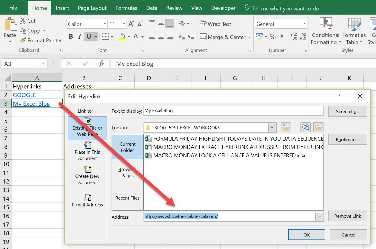 Macro Monday - Create An Excel Function To Extract Hyperlink Addresses