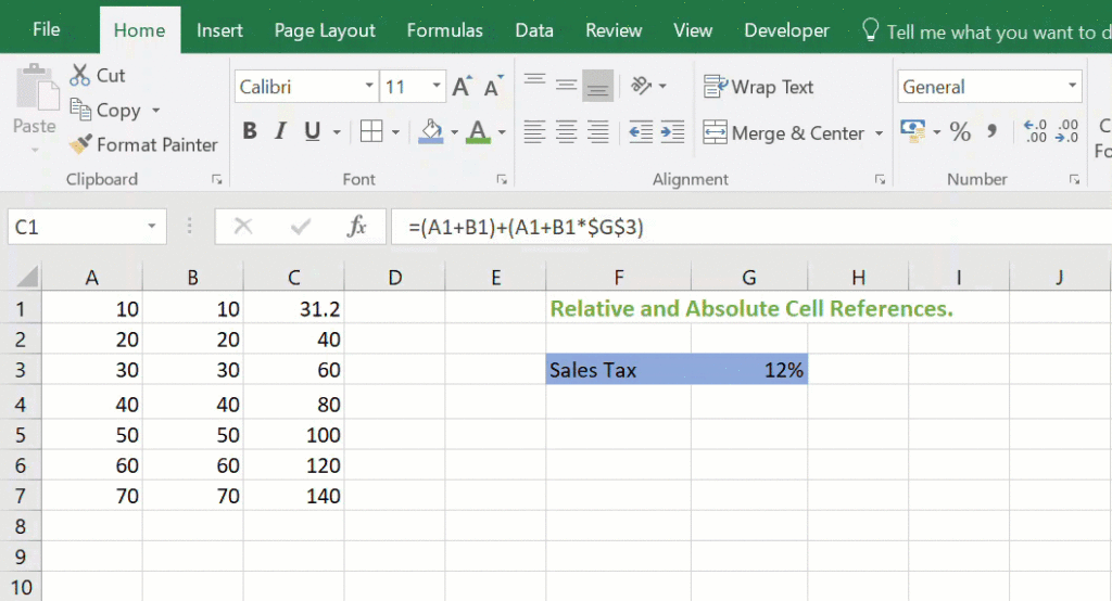 Relative And Absolute Cell Refrences Relative And Absolute Cell Refrences
