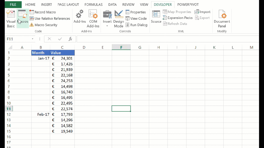 Fill Blank Cells Using An Excel Macro