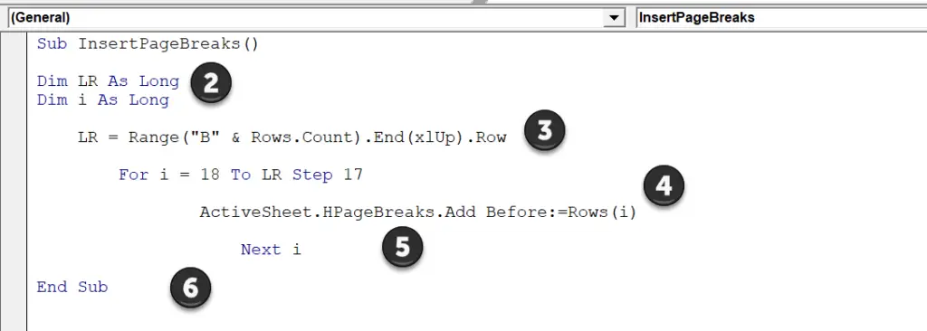 how to insert page breaks for each row in excel