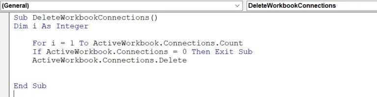 remove-all-data-connections-from-an-excel-workbook-using-vba-excel