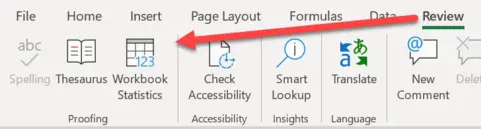 Excel workbook statistics