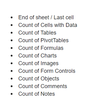 workbook statistics