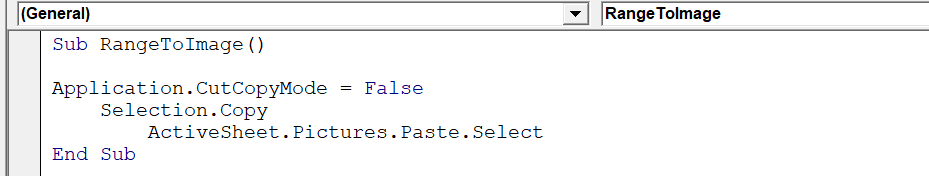 copy or convert excel range to an image using Excel macro