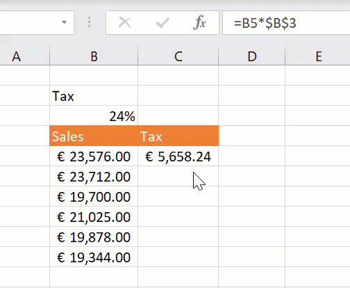 Excel table 