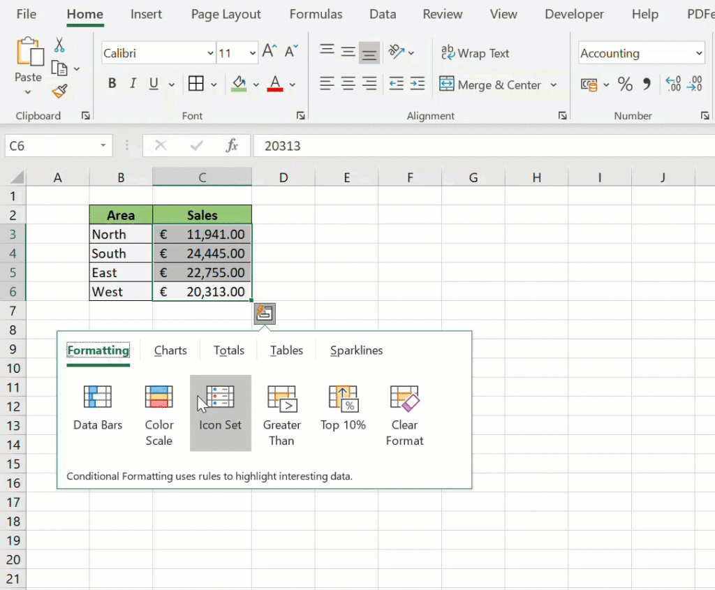 mac excel quick analysis tool