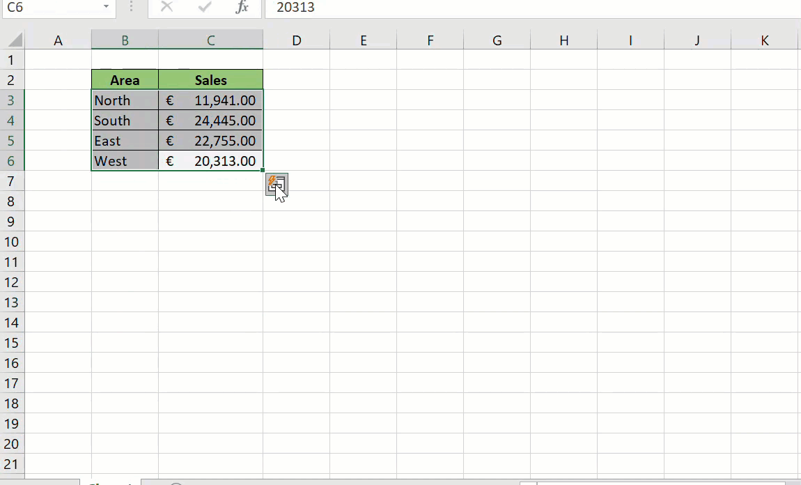 using the quick analysis tool in excel 2013