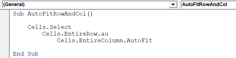 autofit Excel rows and columns