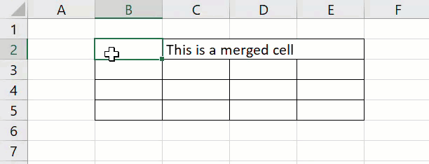 centre across selection Excel merge cell