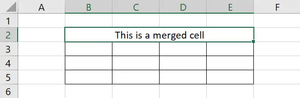 merged cells Excel