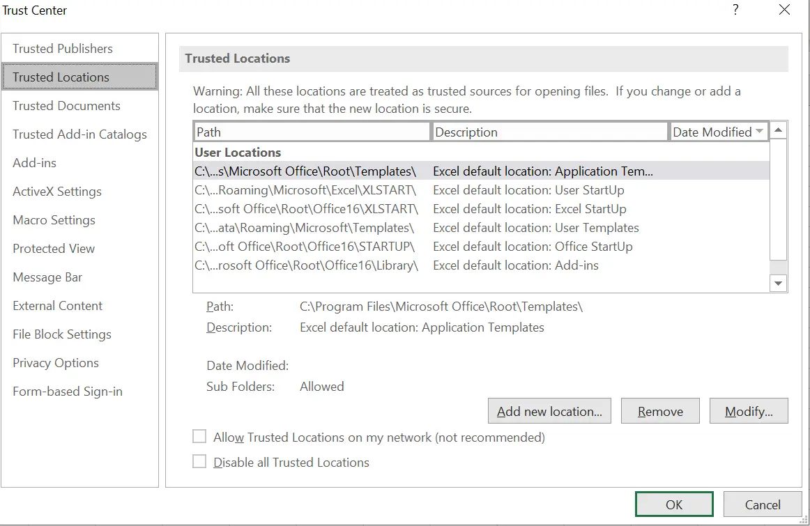 disable macros in excel file