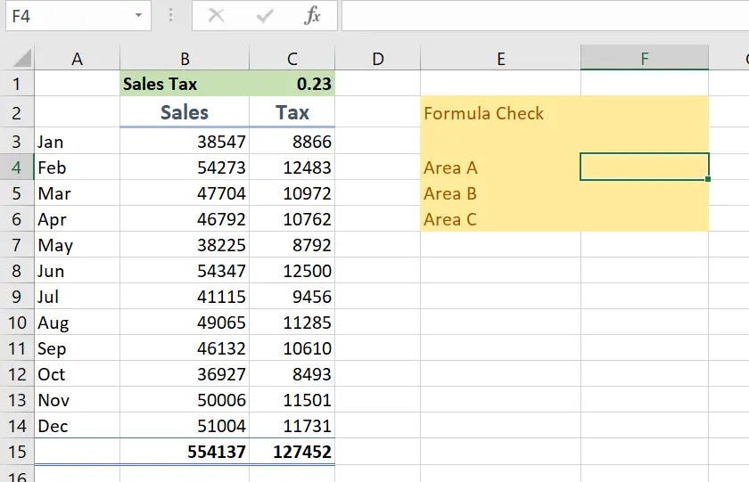 CHECK CELLS HAVE SAME FORMULA WITH FORMULATEXT