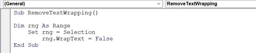 Macro to remove text wrapping in Excel