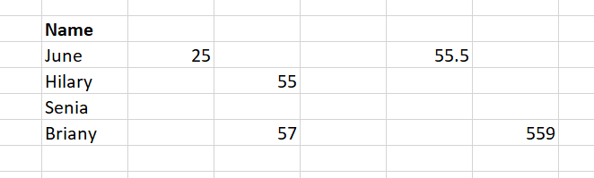 Excel remove blanks