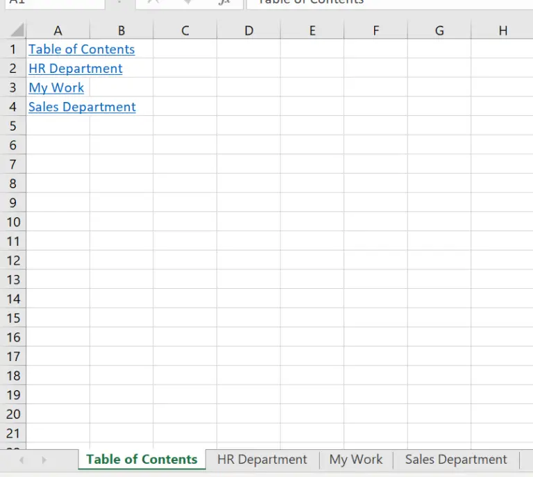 Automate A Table Of Contents In Excel How To Excel At Excel