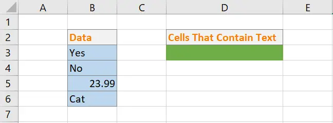 count cells that contain text in Excel